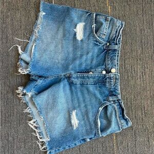 Cotton On Distressed Light Blue Denim Shorts